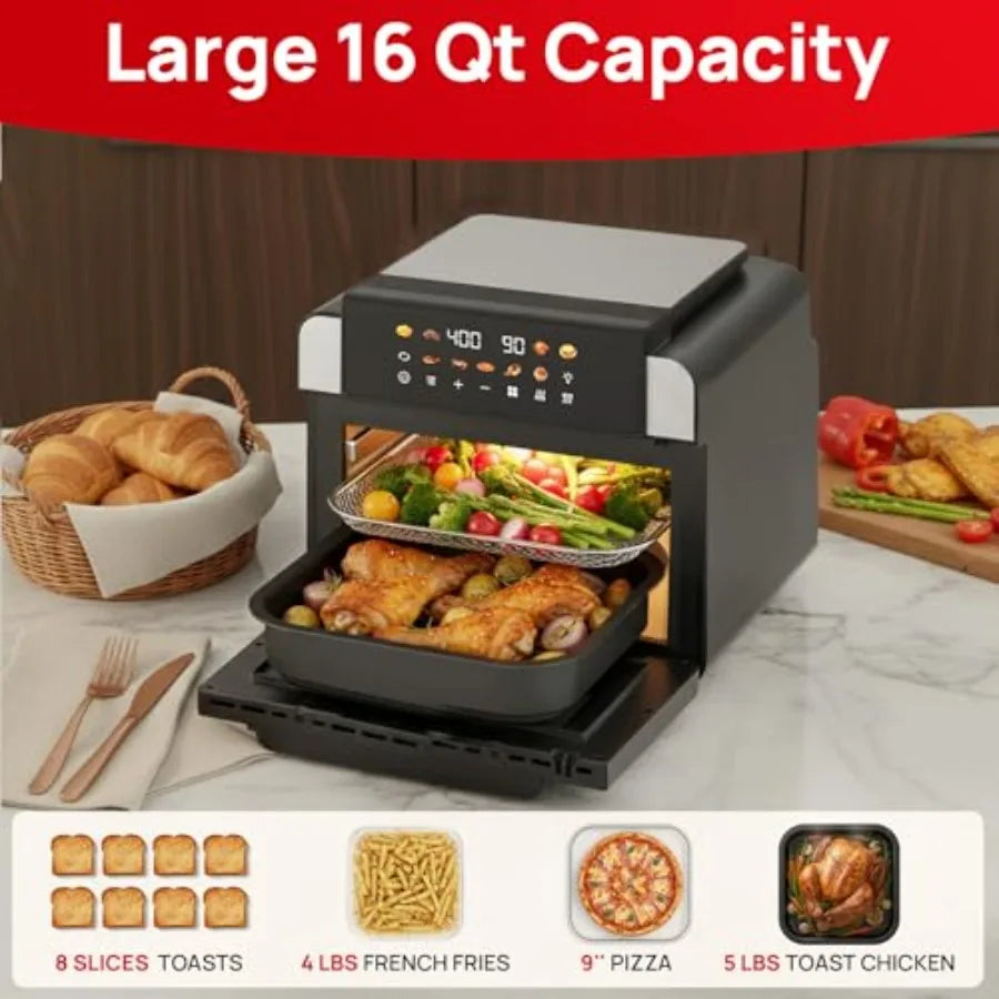 Air Fryer Toaster Oven Combo With PFAS Free Ceramic Coating