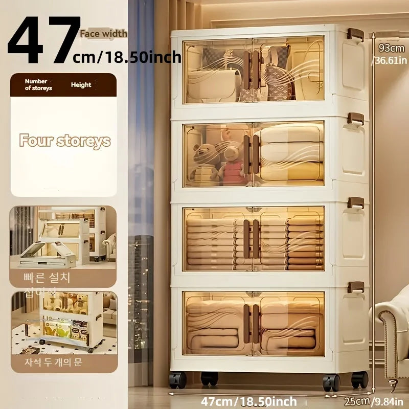 Foldable Storage Box With Clear Door For Organizing Clothes And More