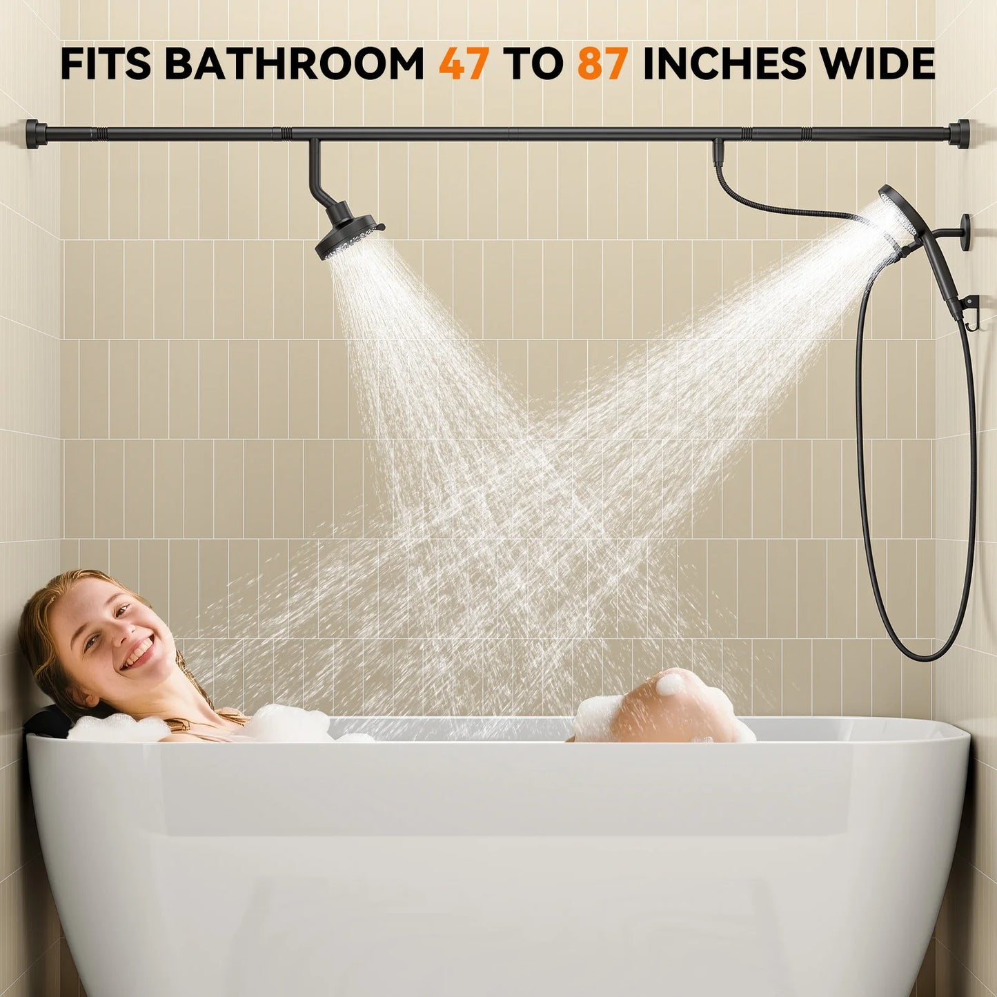 Tandem Shower Head For Couples Dual Shower Head Stainless Steel