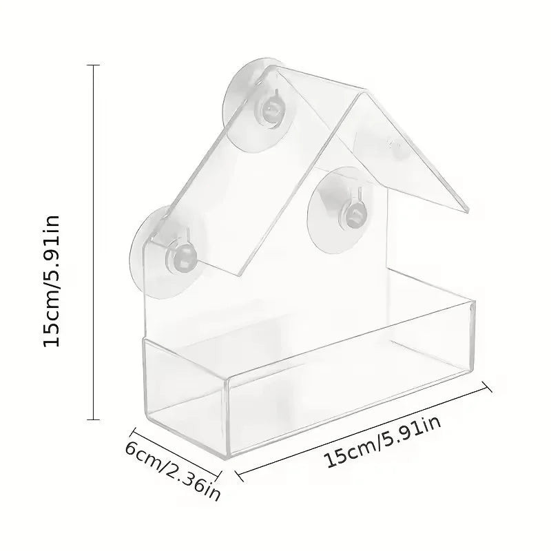 Transparent Window Bird Feeder With Suction Cups For Wild Birds