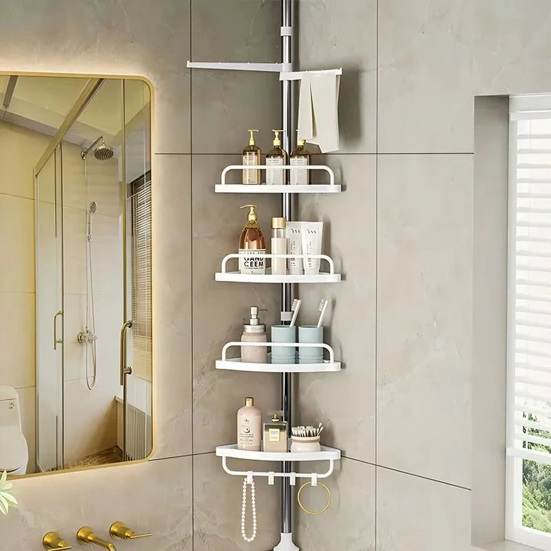 Corner Shower Bar Organizer And Towel Rack, Waterproof PP