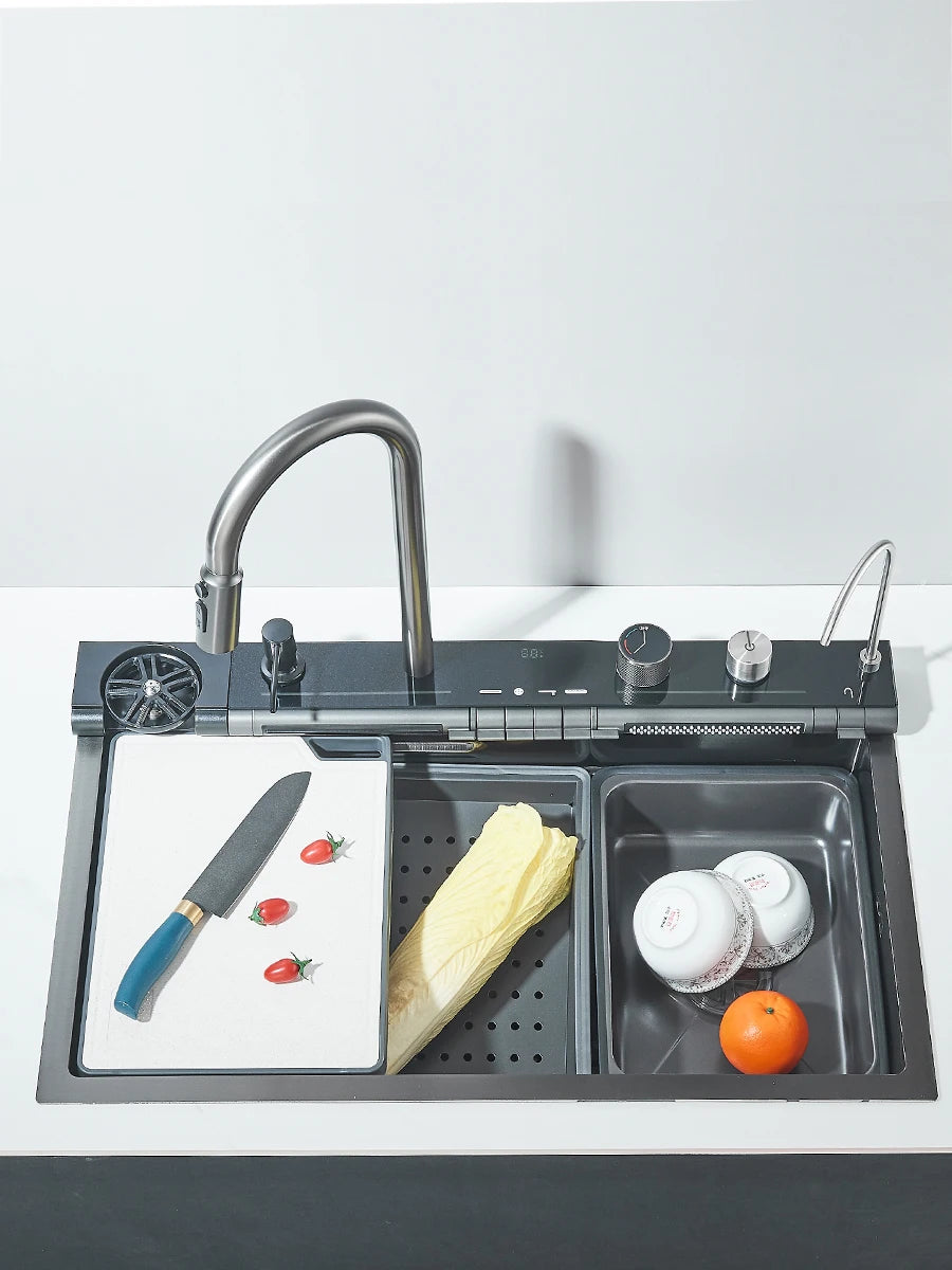 Quyanre 304 Stainless Steel Kitchen Faucet Set With Soap Dispenser
