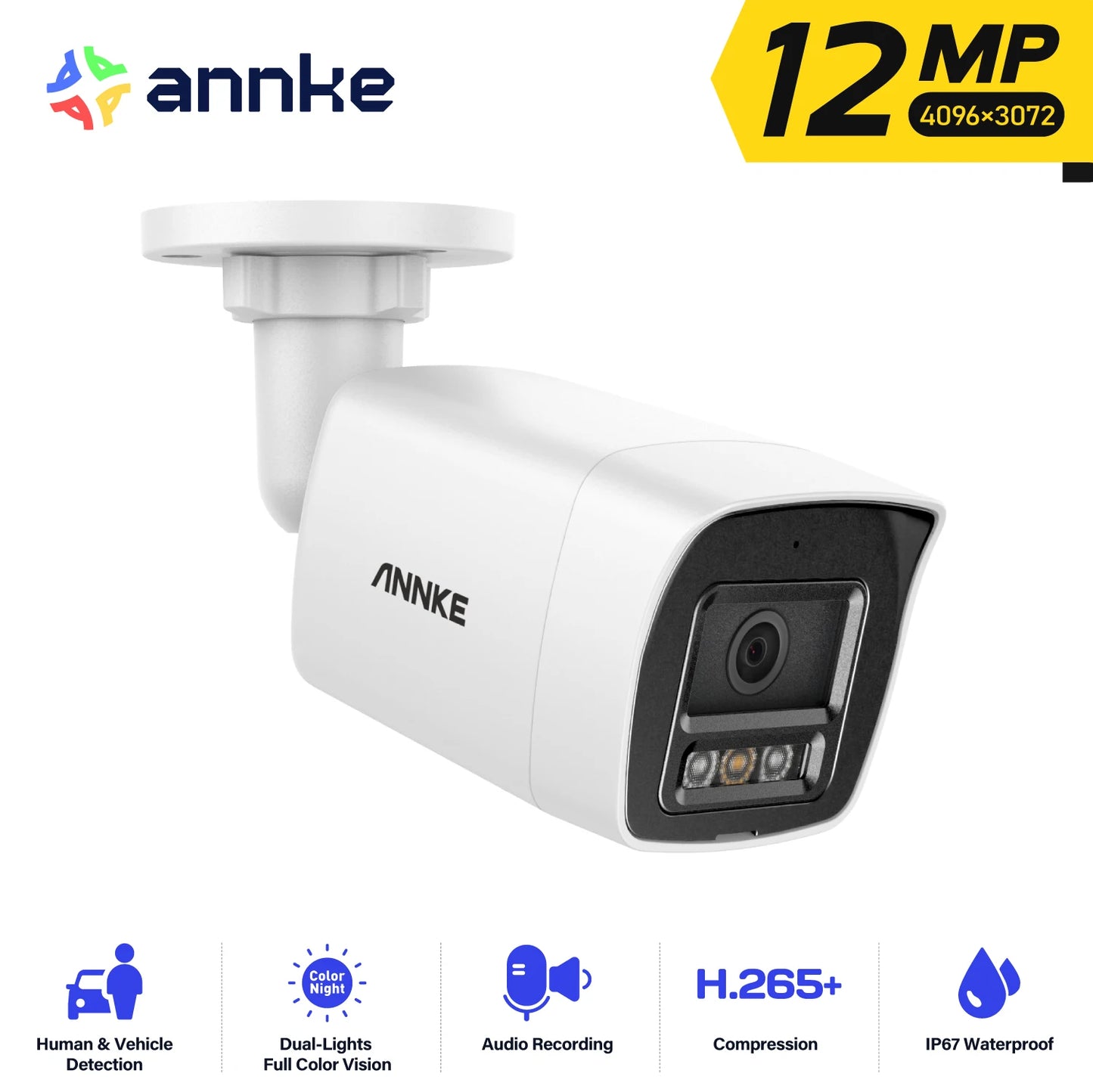 ANNKE Outdoor Smart Dual Light PoE Security Camera Night Vision