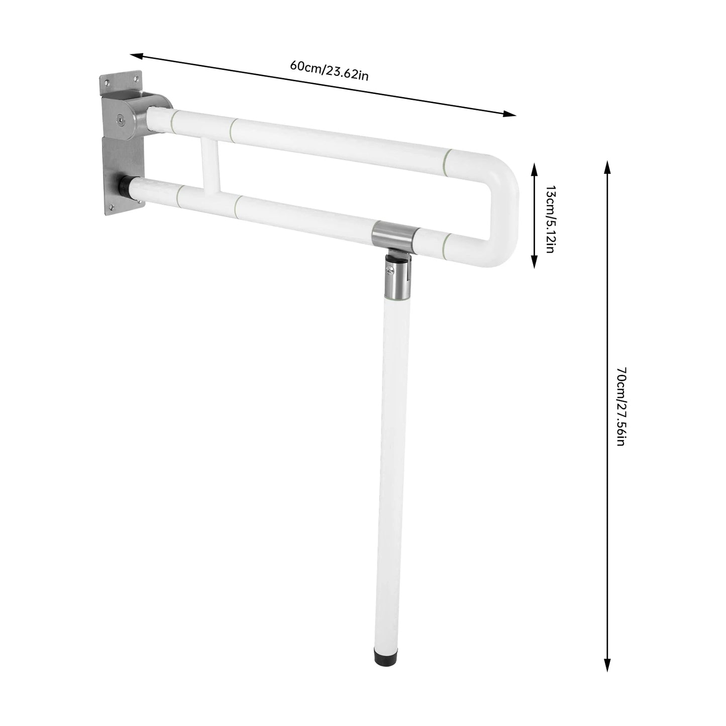 Foldable Drop Down Toilet Grab Bar With Non Slip Grip For Accessible Bathroom