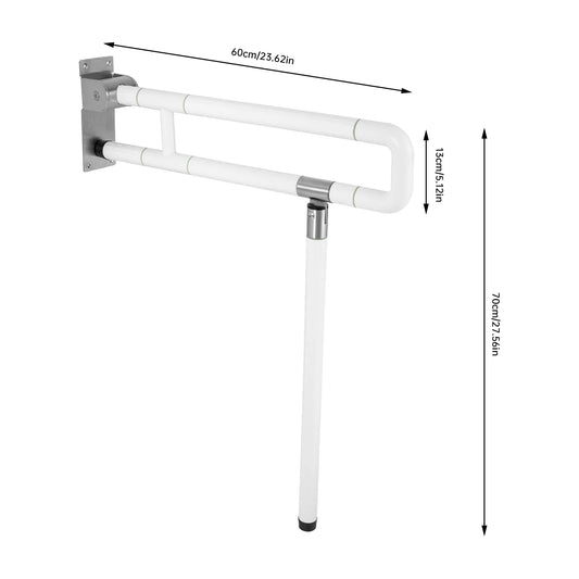 Foldable Drop Down Toilet Grab Bar With Non Slip Grip For Accessible Bathroom