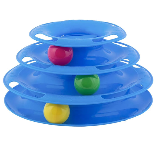 Interactive Cat Toy Tower With Rolling Balls For Solo Play