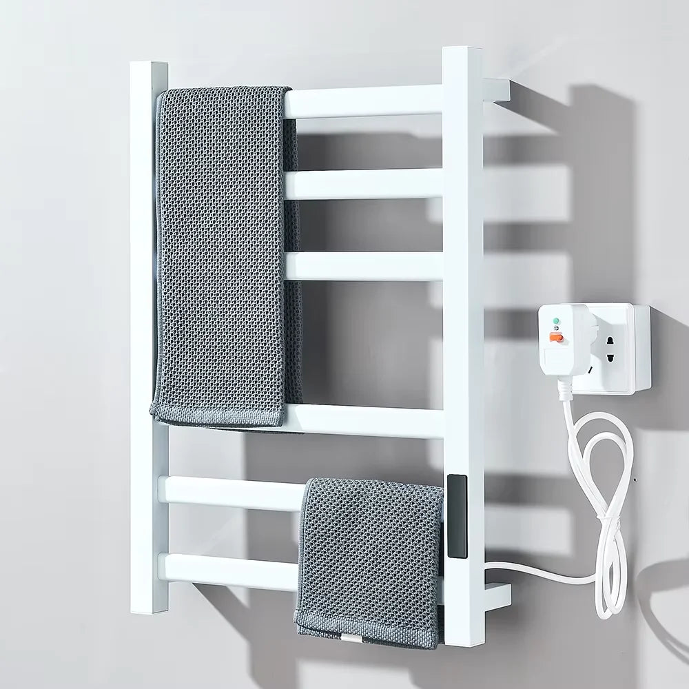 Electric Towel Dryer Black/White Bathroom Electric Rack Digital Display Temperature Time Control Towel Warmer Rail