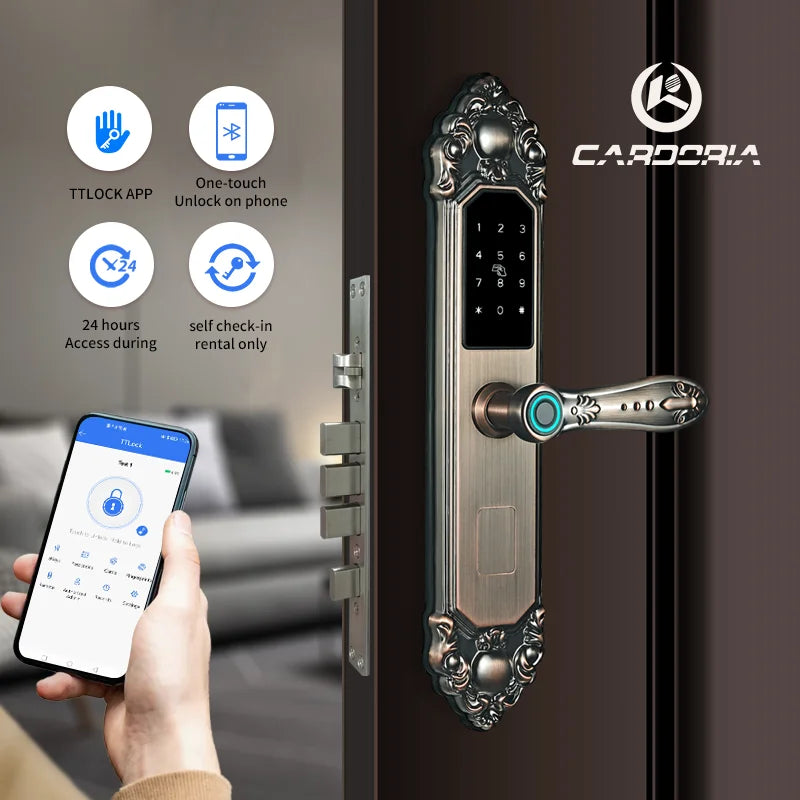 Fingerprint Password Smart Door Lock With Biometric Keypad And WiFi