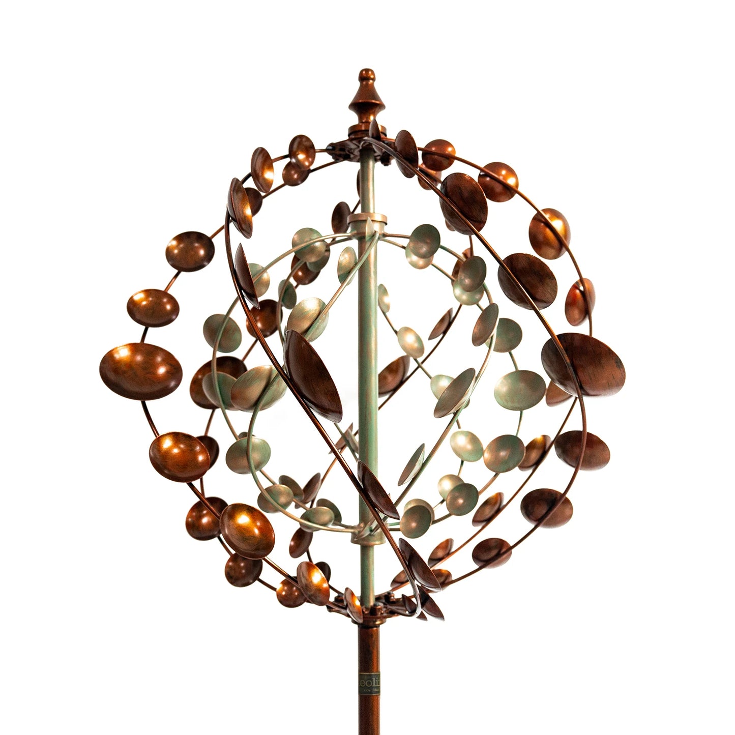 Metal Wind Spinner Garden Sculpture With Welcome Flag 360 Spin