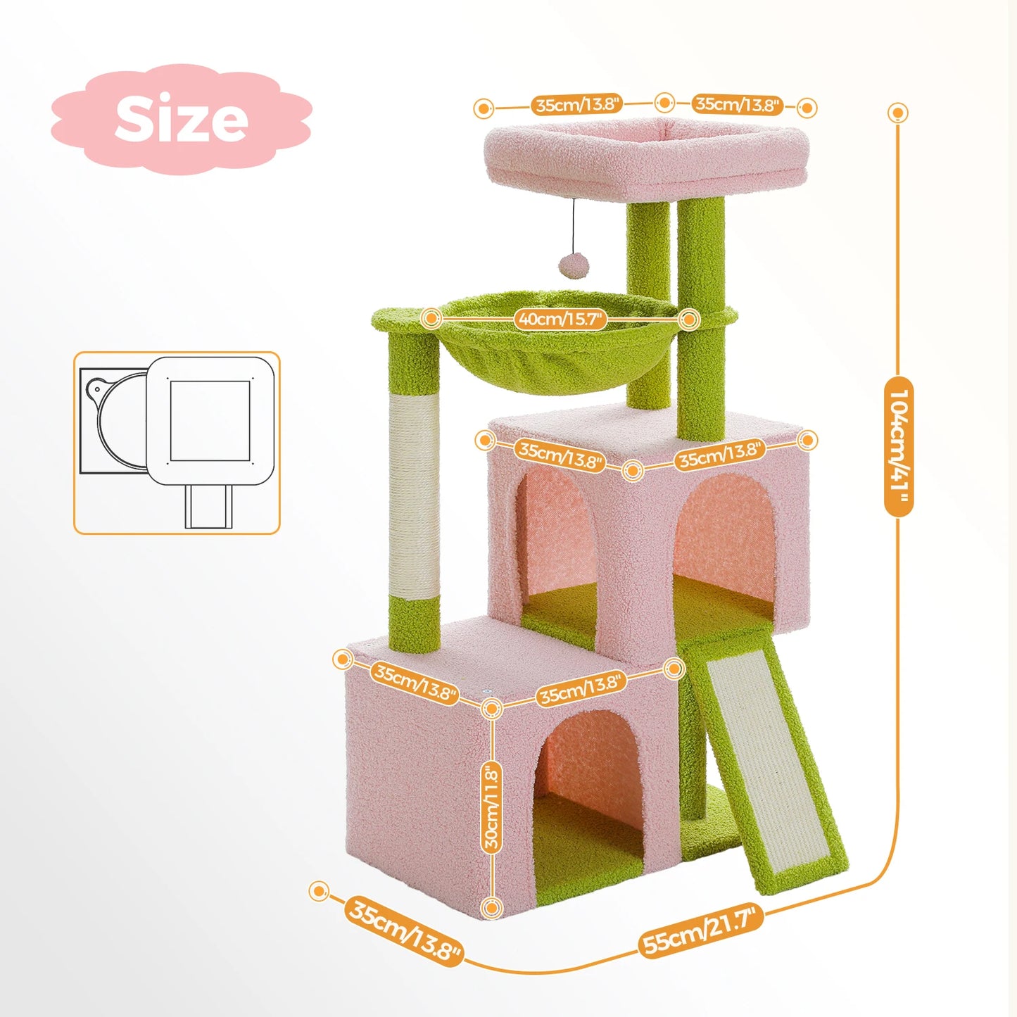 PAWZ Road Large Cat Tree Indoor Multi-Level Tower With Condos