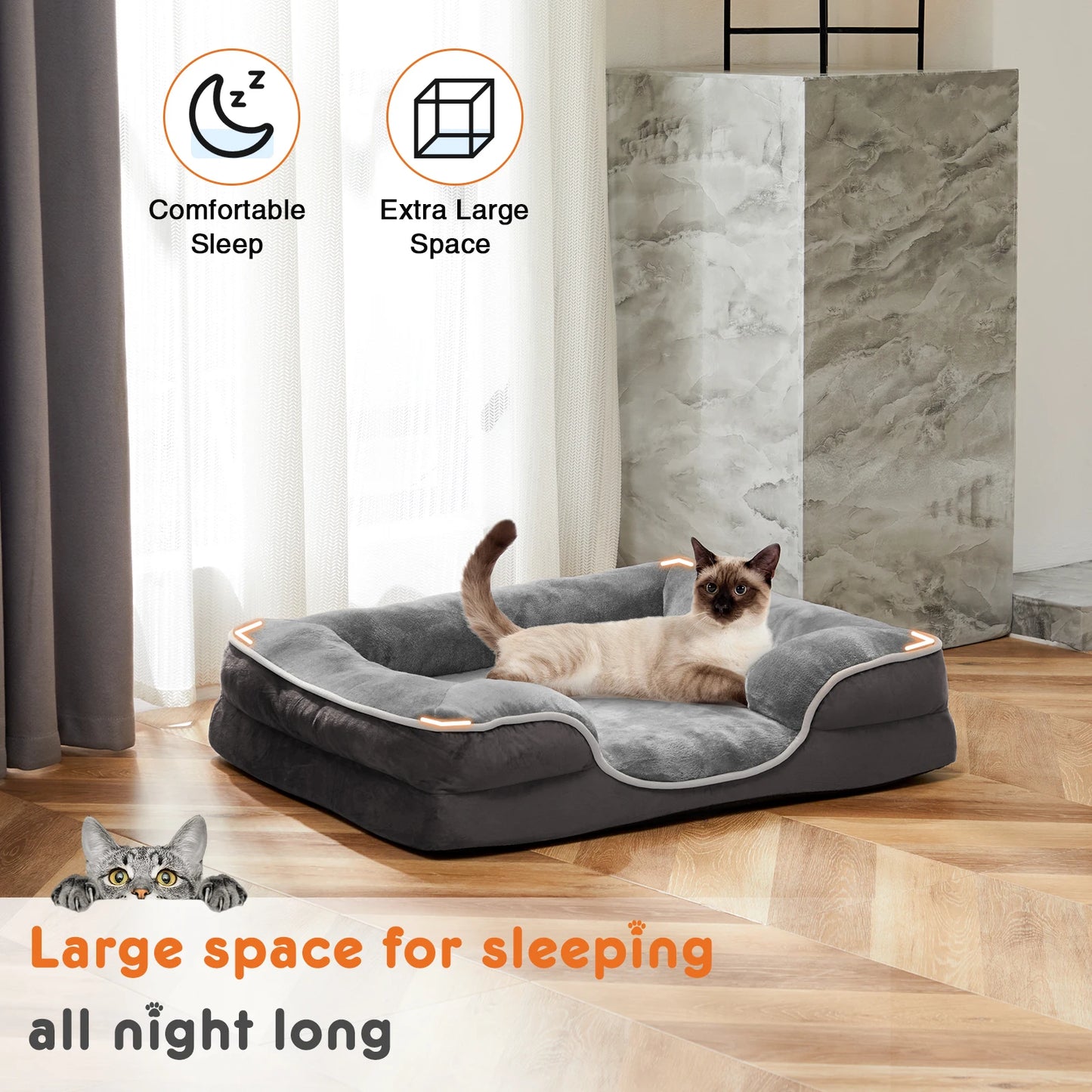 JHK Orthopedic Memory Foam Dog Bed for Dogs and Cats