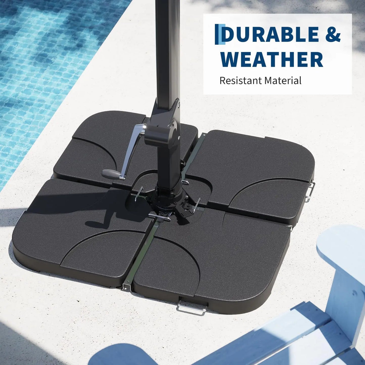 Patio Umbrella Base, 220lb Capacity Heavy Duty Design with Adjustable Pole Adapter Fits 1.5" to 2.1" Poles for 7.5-11FT Umbrellas, Corrosion-Resistant and Wind-Resistant for Outdoor, Patio