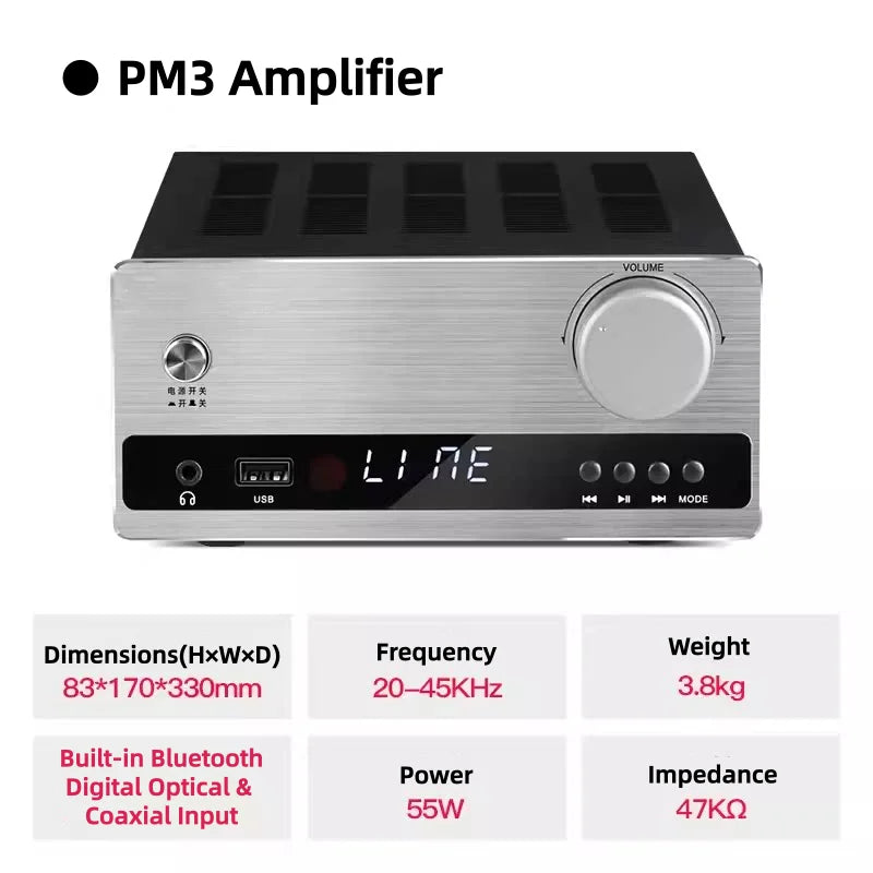 GZWENJIE Integrated Power Amplifier With Bluetooth And USB DAC
