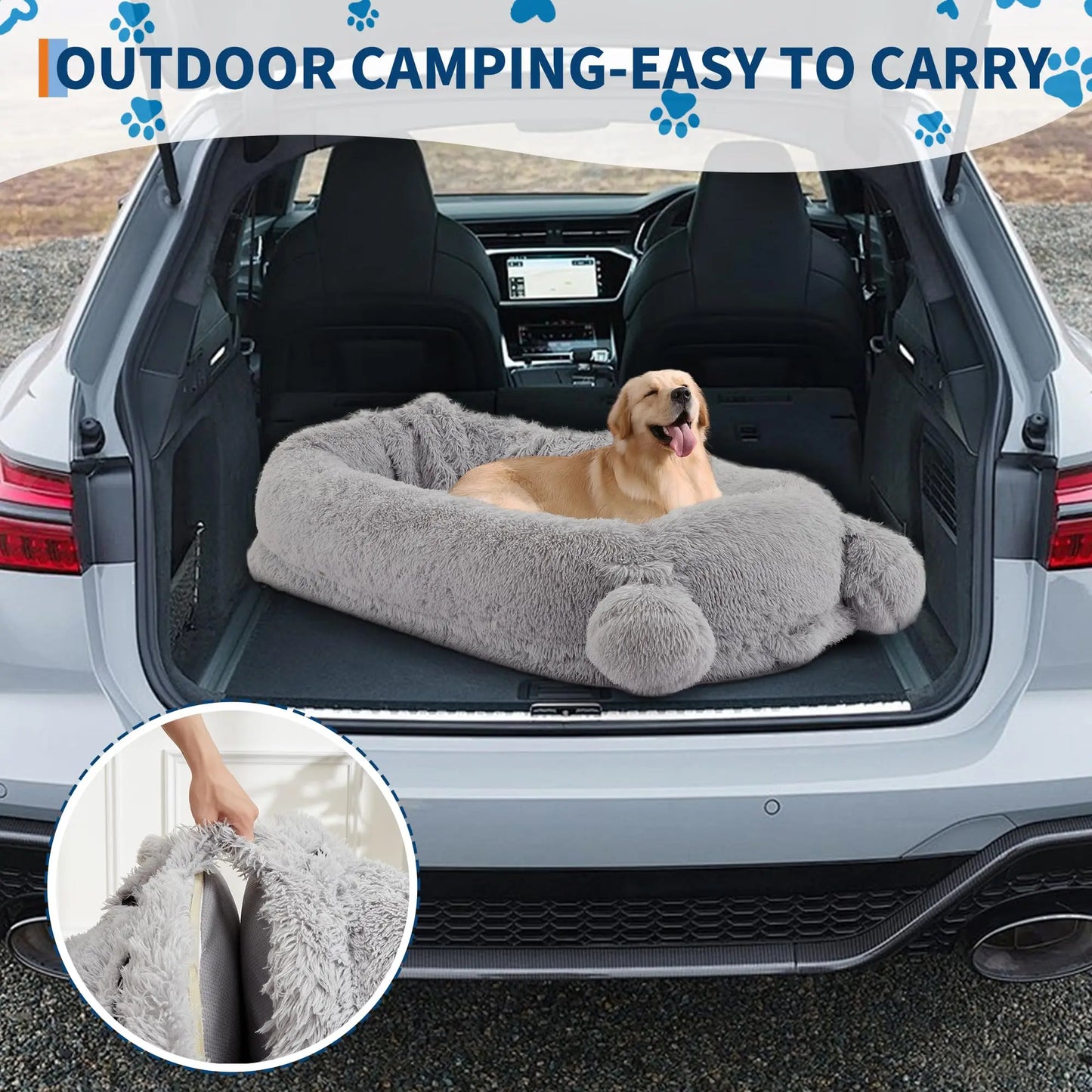 HiMISS Dog Bed For Adults With Removable Cover And Blanket