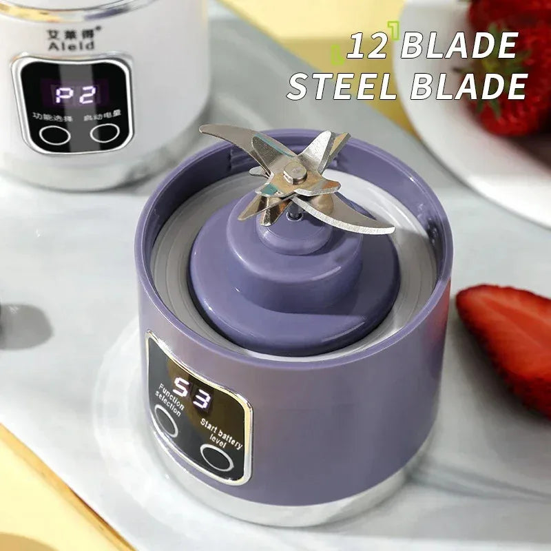 Portable Electric Juicer Travel Blender With 8 Blades