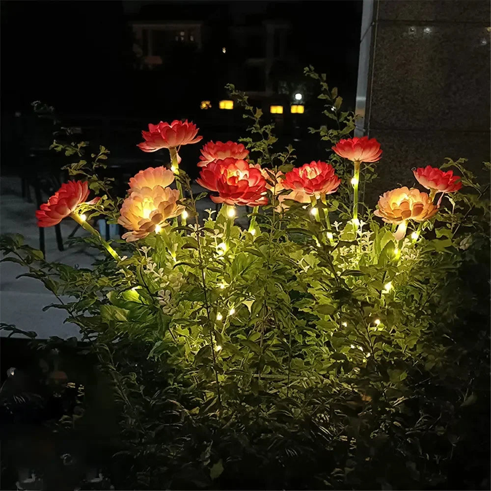 PNMNON Solar Garden Light Snow Lotus Flower Lamp For Yard