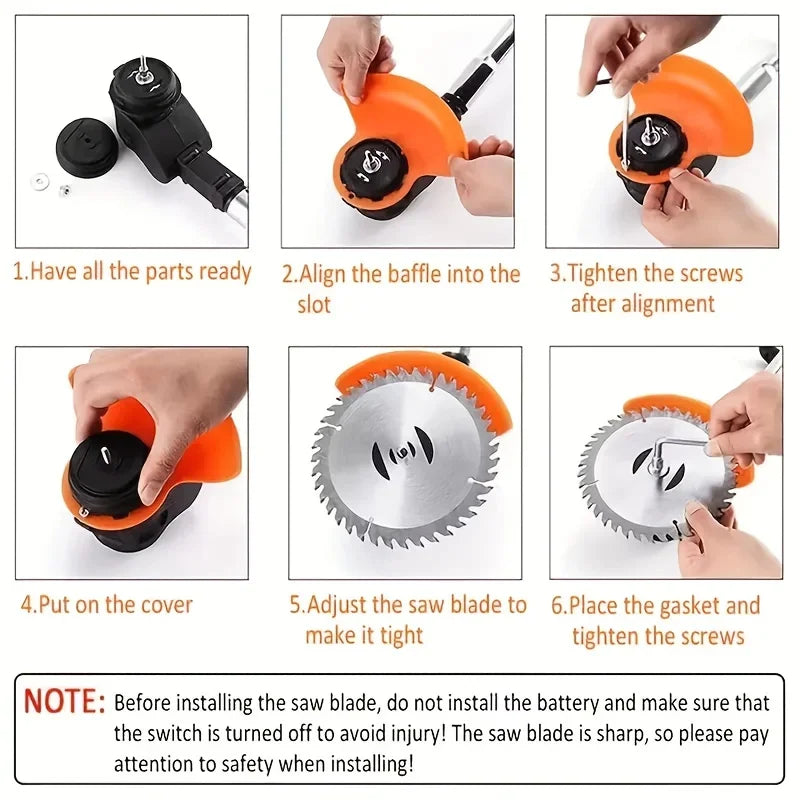 Wireless Portable Weed Trimmer With Dual Batteries For Lawn Care