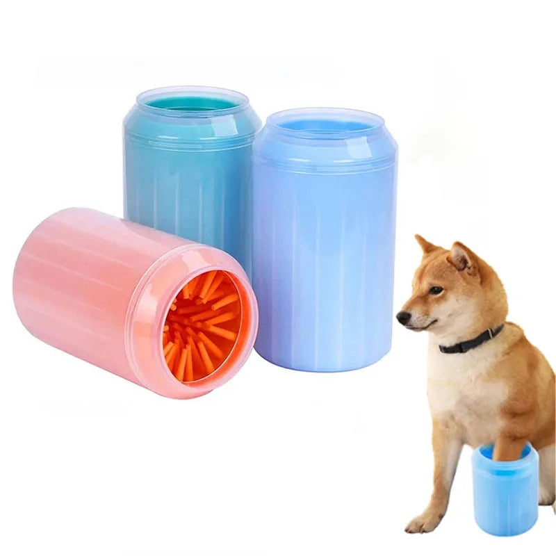 Portable Paw Wash Cup With Soft Silicone Brush For Pets