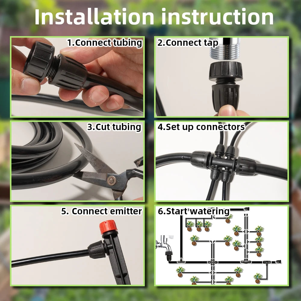 Terrawen Drip Irrigation Kit With Locking Fittings For Gardens