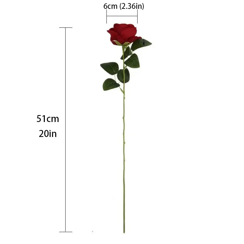 Artificial Rose Flower Branches Realistic Fake Roses For Wedding Decor