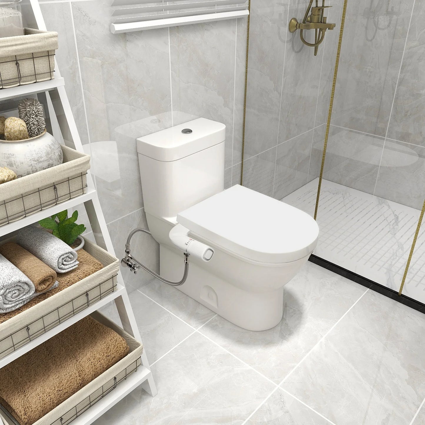 SAMODRA Dual Nozzle Bidet Attachment With Adjustable Water Pressure
