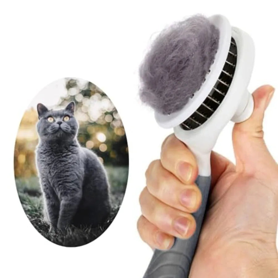 Self Cleaning Slicker Brush - Cat Brush Skin-Friendly Deshedding Grooming Massaging Tool for Long and Short Haired Pets, Cat Ha