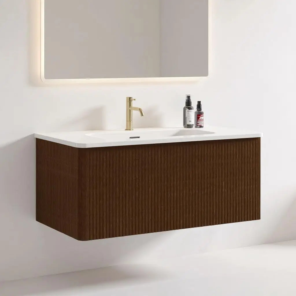 Modern Floating Bathroom Vanity With Sink And Soft Close Drawers