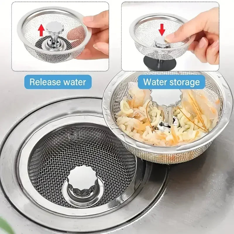 Stainless Steel Kitchen Sink Strainer Set With Handle And Stopper
