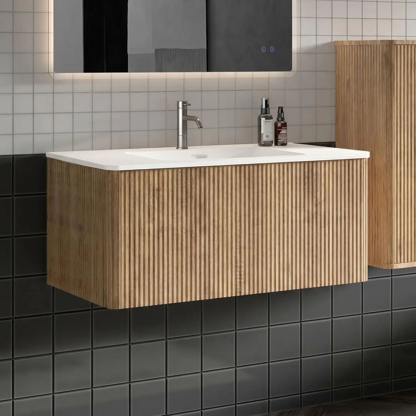 Modern Floating Bathroom Vanity With Sink And Soft Close Drawers