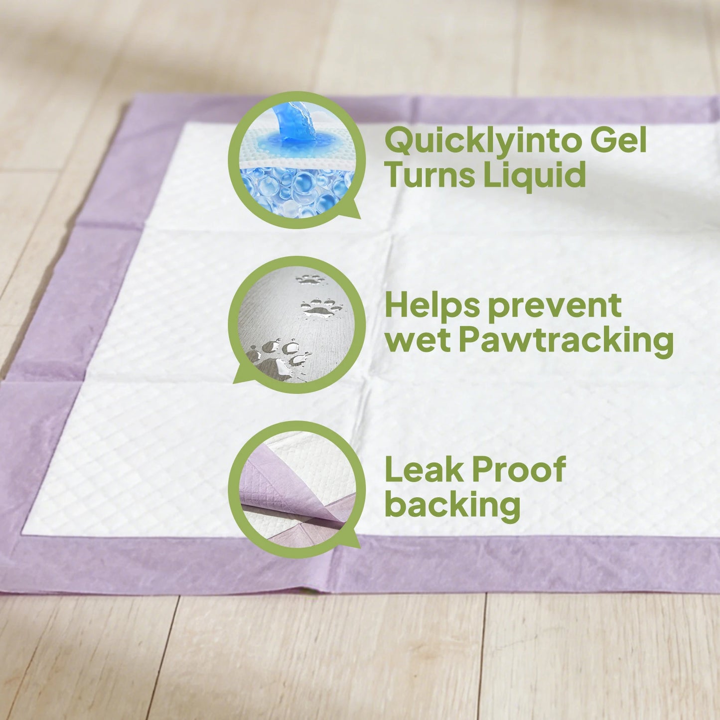 Lavender Scented Disposable Pet Underpads, Super Absorbent Odor Neutralizing Puppy Training Pads, Waterproof Leakproof Dog Pee Mats for Dogs & Cats Potty Training