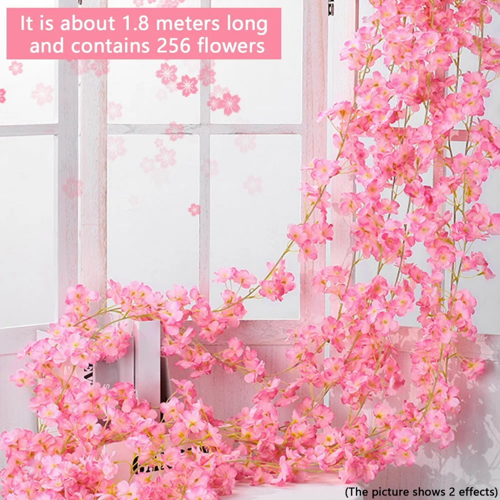 Artificial Sakura Flowers Vine For Wedding Decor