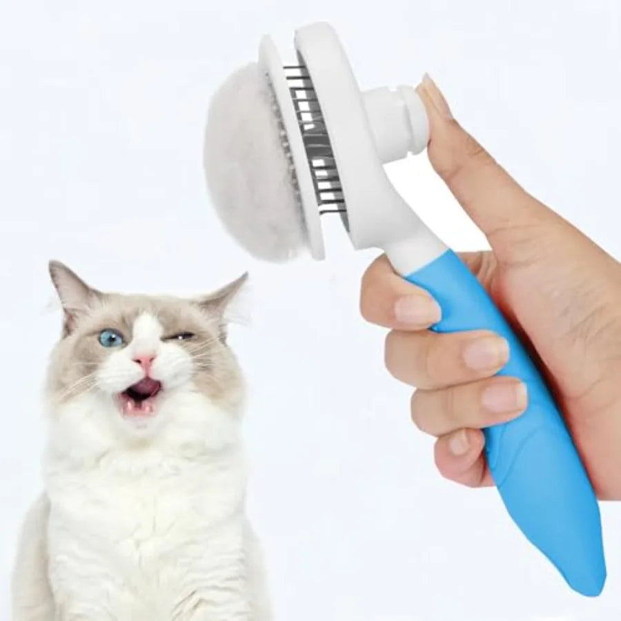 Self Cleaning Slicker Brush - Cat Brush Skin-Friendly Deshedding Grooming Massaging Tool for Long and Short Haired Pets, Cat Ha
