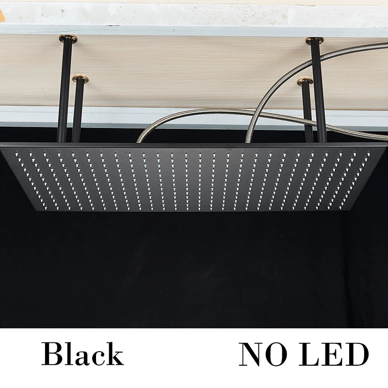 Wanmivezlo LED Brass Shower Head Wall Mounted Rainfall Light