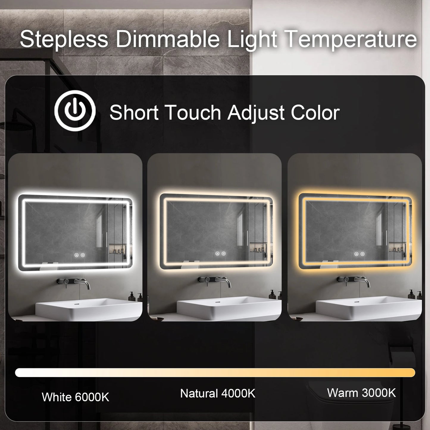 MYGIIVOVO LED Fogless Demister Vanity Mirror With Backlit Lights