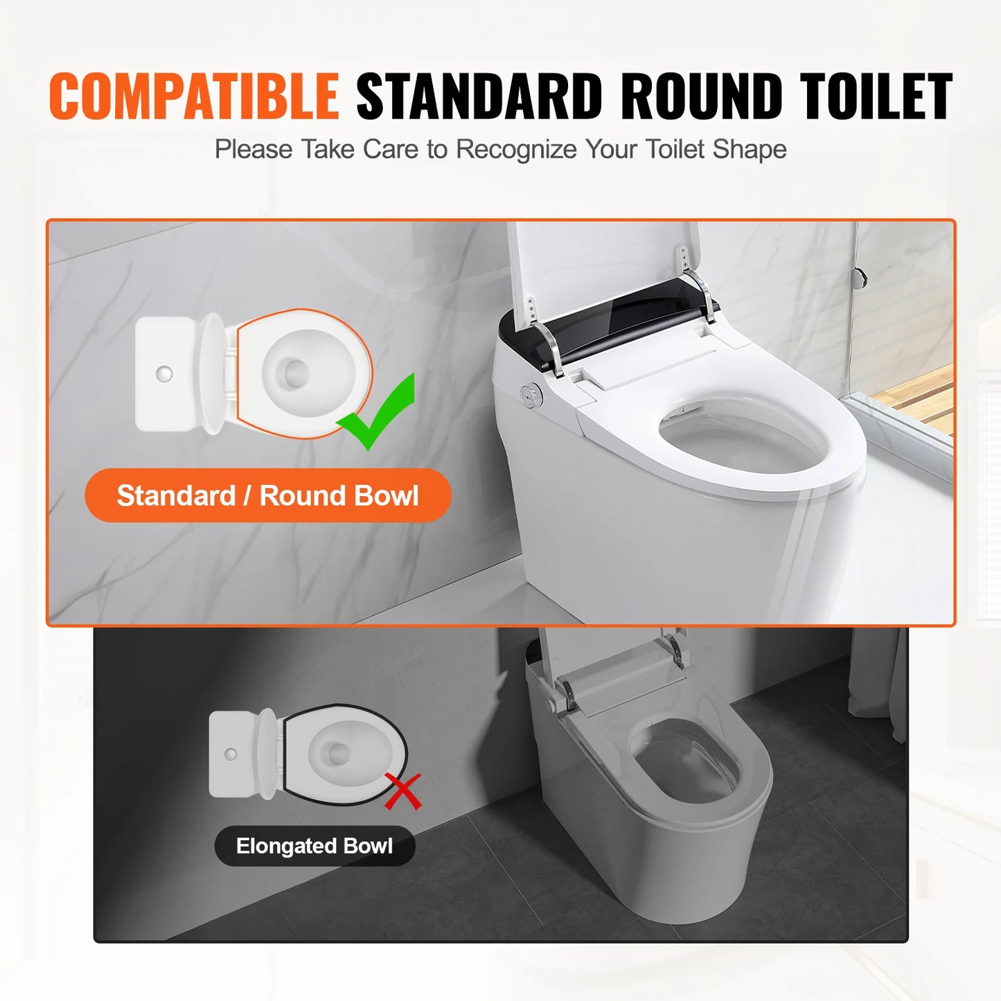 SucceBuy Raised Toilet Seat 3.5" Height Raised 300 lbs Weight Capacity for Standard Round Toilet Aluminum Handrail