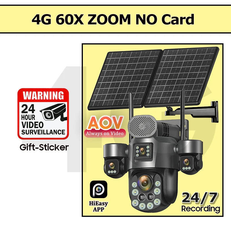 UNENTNGT Solar Camera 20MP 4G Outdoor Surveillance with Auto Tracking