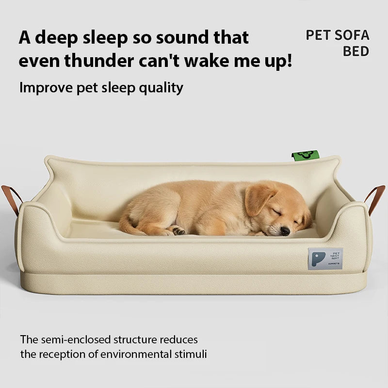 VOFORD Waterproof Orthopedic Leather Dog Bed Sofa With Detachable Rectangle