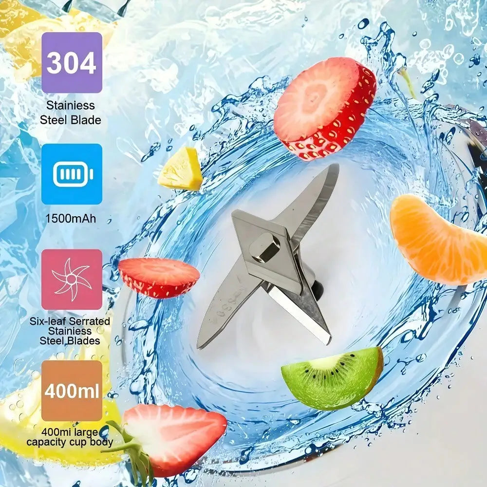 Portable Juicer Cup USB Rechargeable Blender For Home And Travel