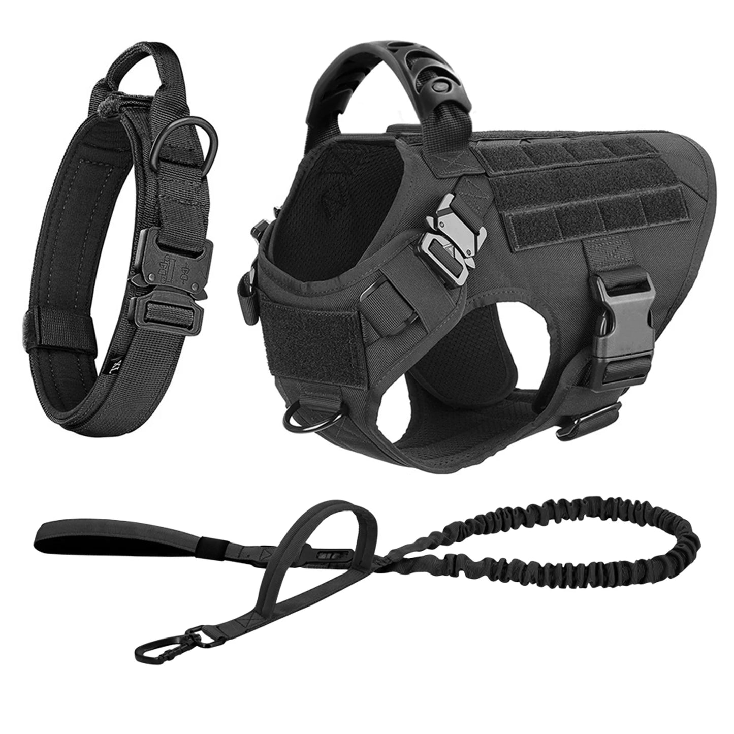 Nylon Dog Harness Leash And Collar Set For German Shepherd Malinois