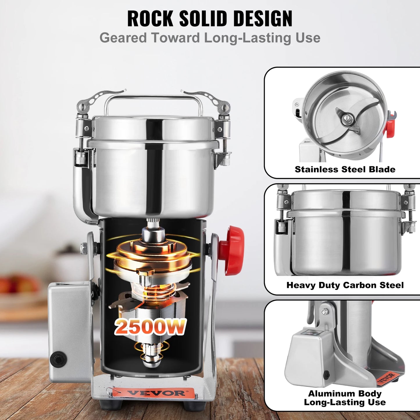 SucceBuy Electric Grain Mill Grinder 150-2500g For Dry Herbs Spices
