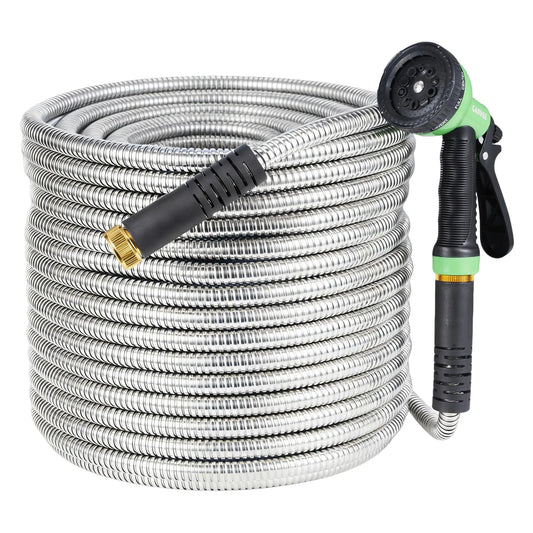 HiMiss Stainless Steel Garden Hose With Brass Connectors