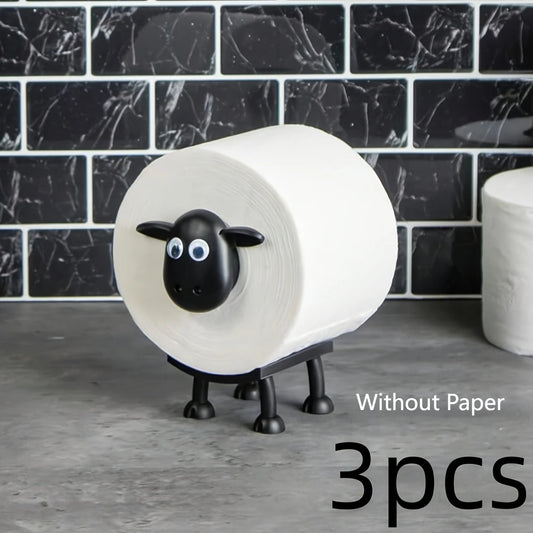 Independent Toilet Paper Holder Set Black Sheep Design