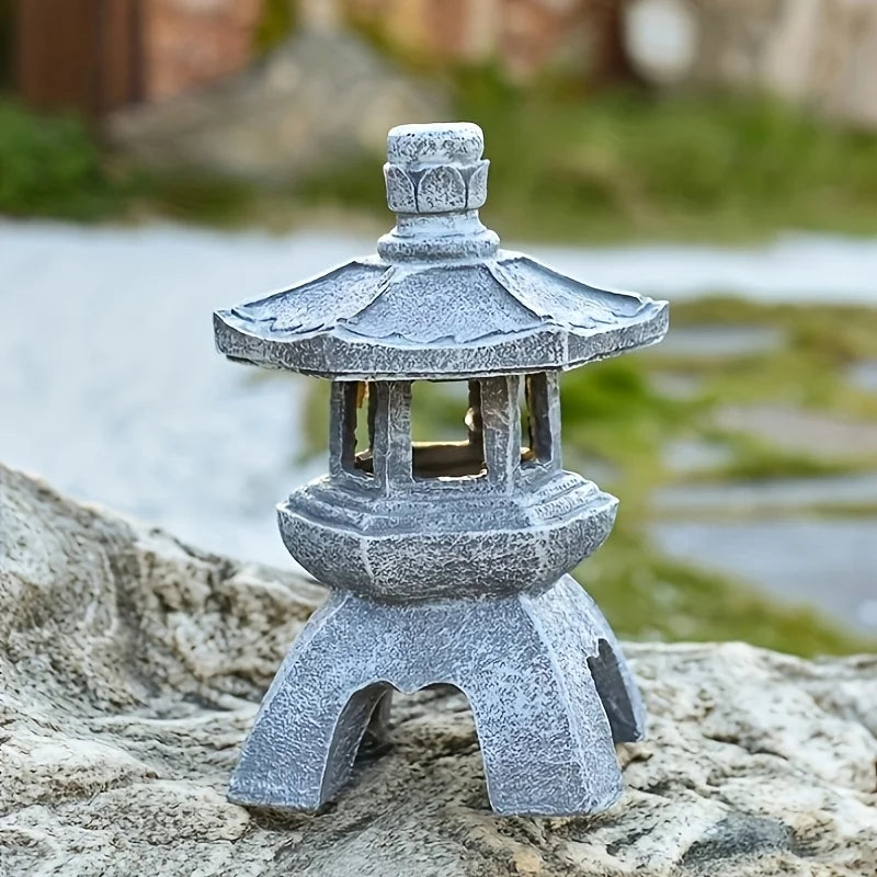 Solar Pagoda Lantern Garden Statue For Indoor Outdoor Decor