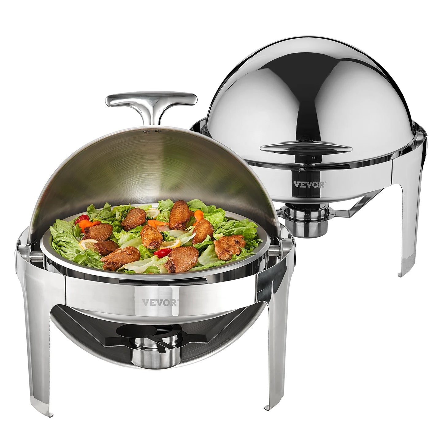 SucceBuy Roll Top Chafing Dish Set Stainless Steel Buffet Warmer