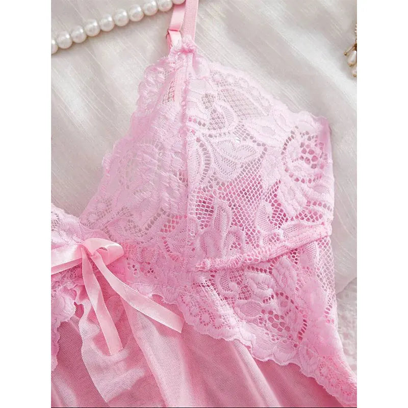Women's Sleepwear Set Halter Nightdress and Panty Pijamas Kit
