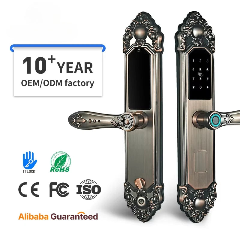 Fingerprint Password Smart Door Lock With Biometric Keypad And WiFi