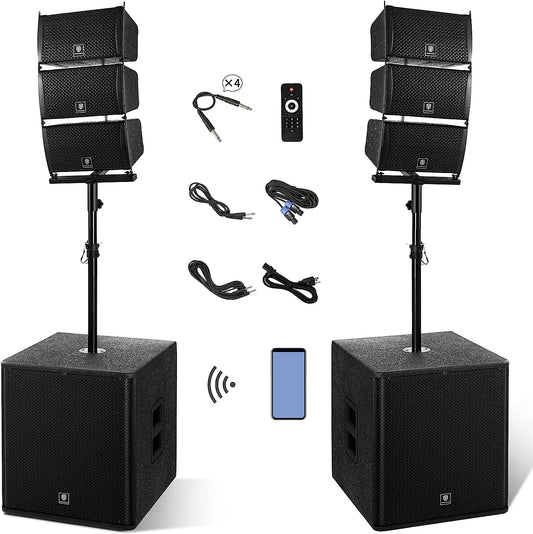 PRORECK 18 Inch 8000W PMPO Bluetooth PA Speaker System With Subwoofers