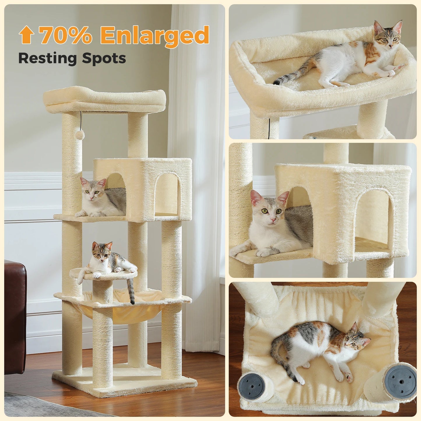 PAWZ Road Cat Tree With Scratching Posts And Hammock