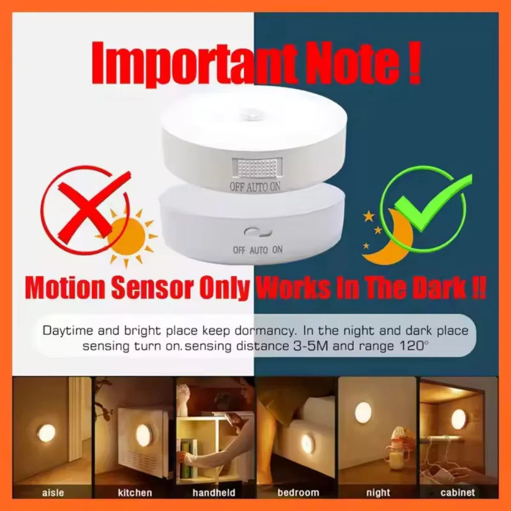 Motion Sensor Night Light USB Rechargeable for Home Hallway