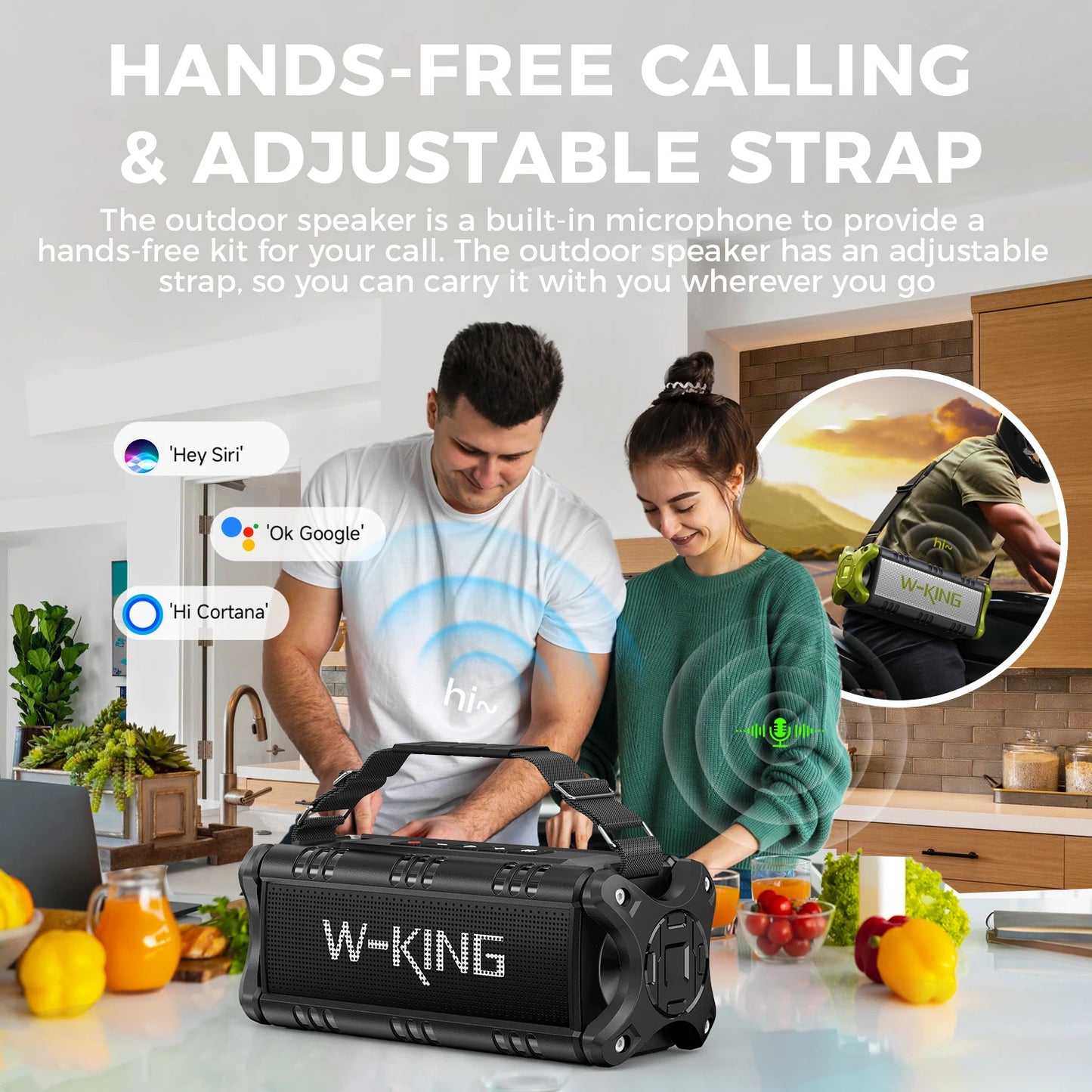 W-King D8 Bluetooth Speaker 50W Outdoor Portable IPX6